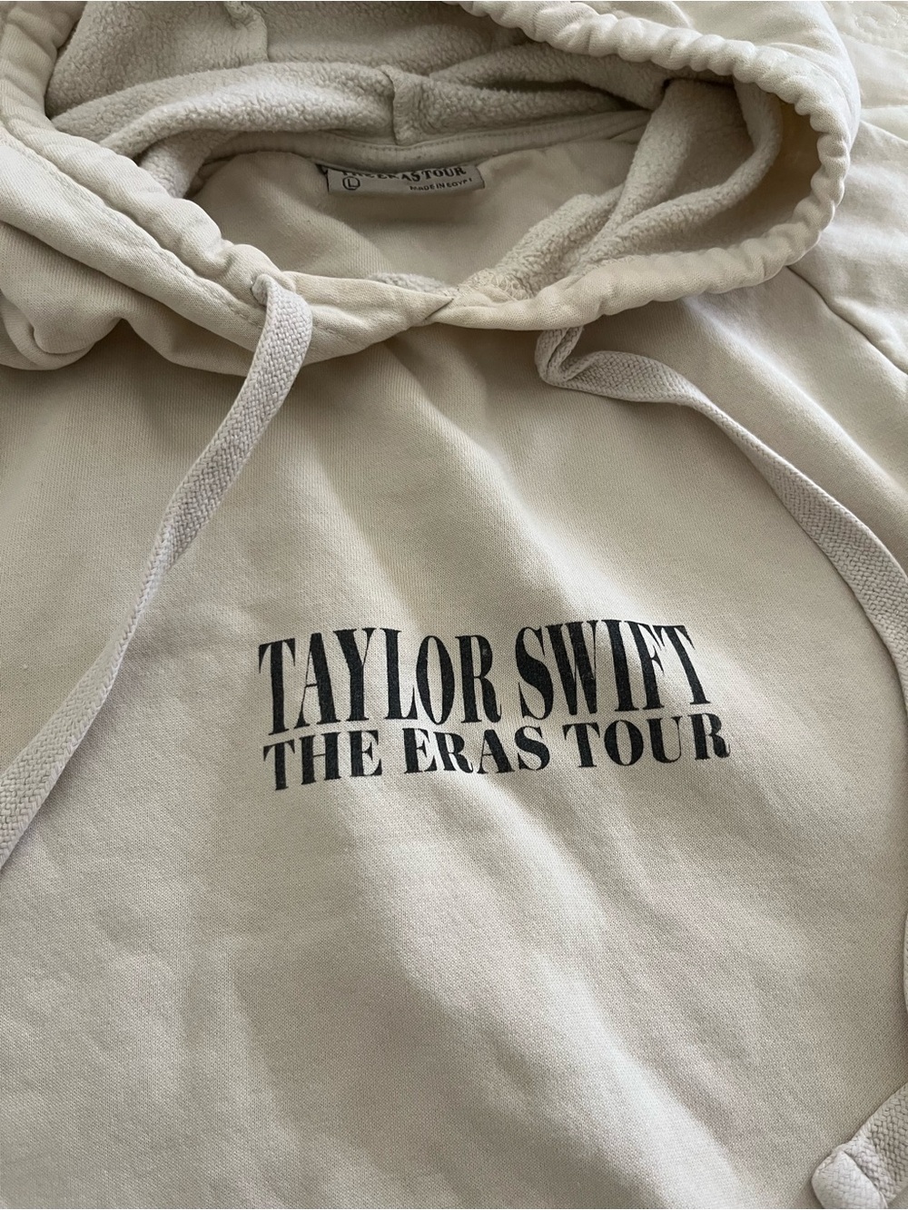 Taylor Swift Cream Pullover Hoodie with Black Logo Large - Picture 7 of 8